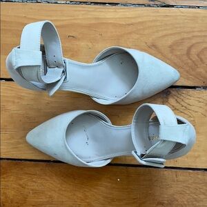 Express // Vegan Suede Ankle Strap Heels